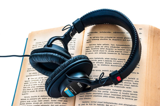 audiobook book headphones reading